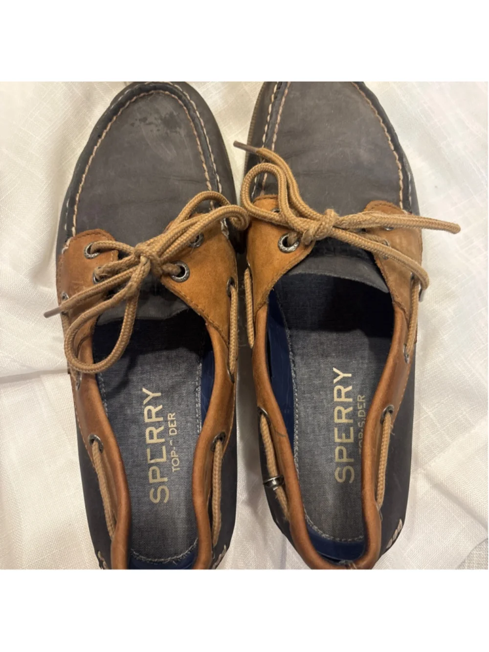 SPERRY Top-Siders Navy LEATHER, sz 8.5